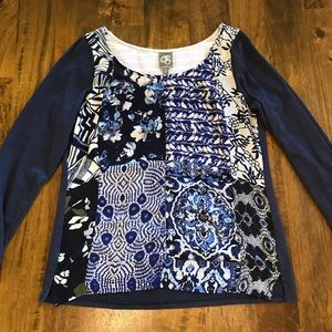 Anthropologie (One September) Blue Patchwork M